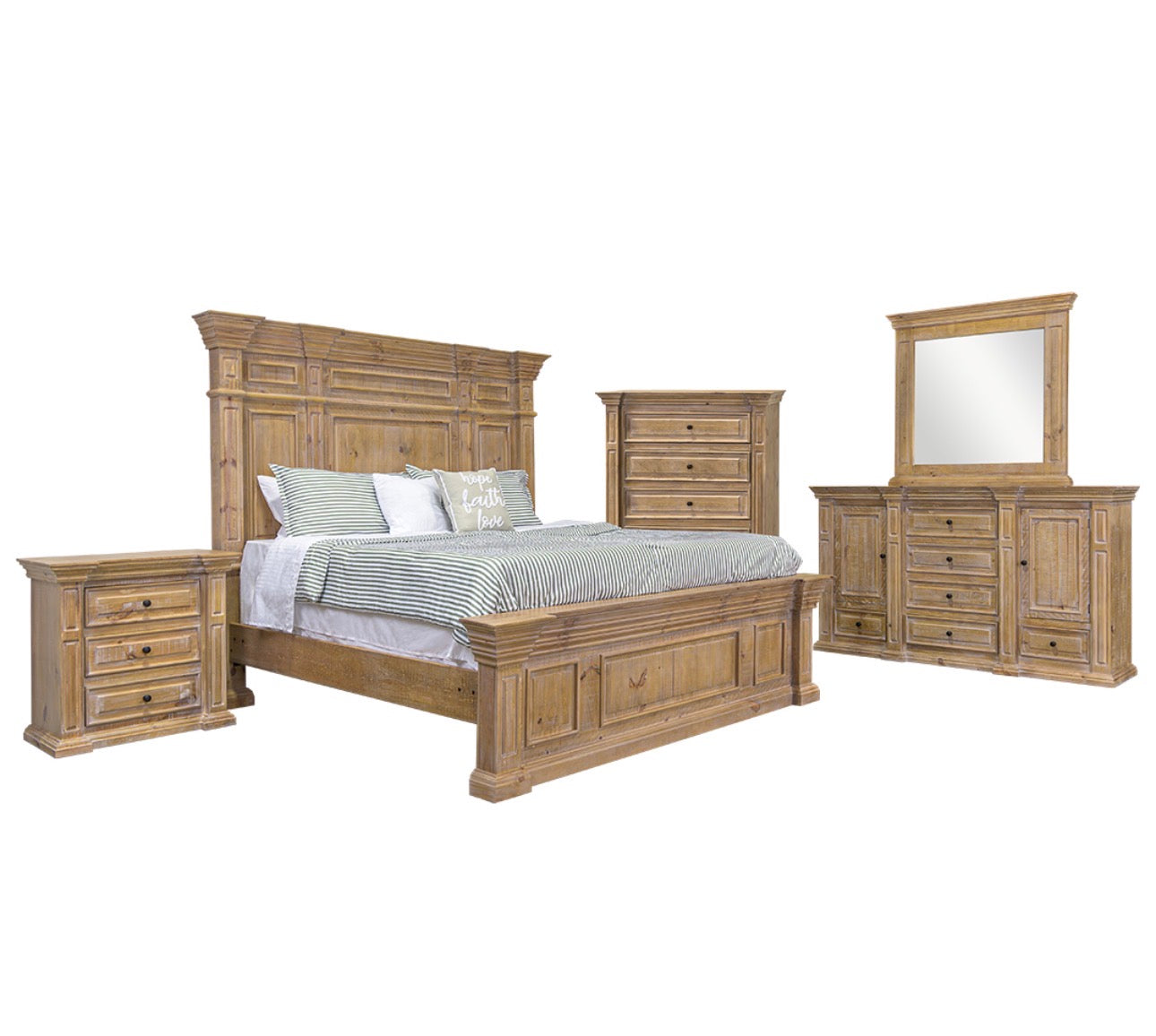 Hart Washed Barn wood Queen Bedroom Set