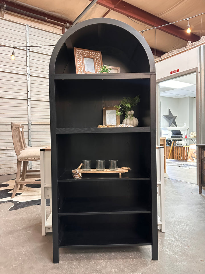 Savannah Black Arched Bookcase