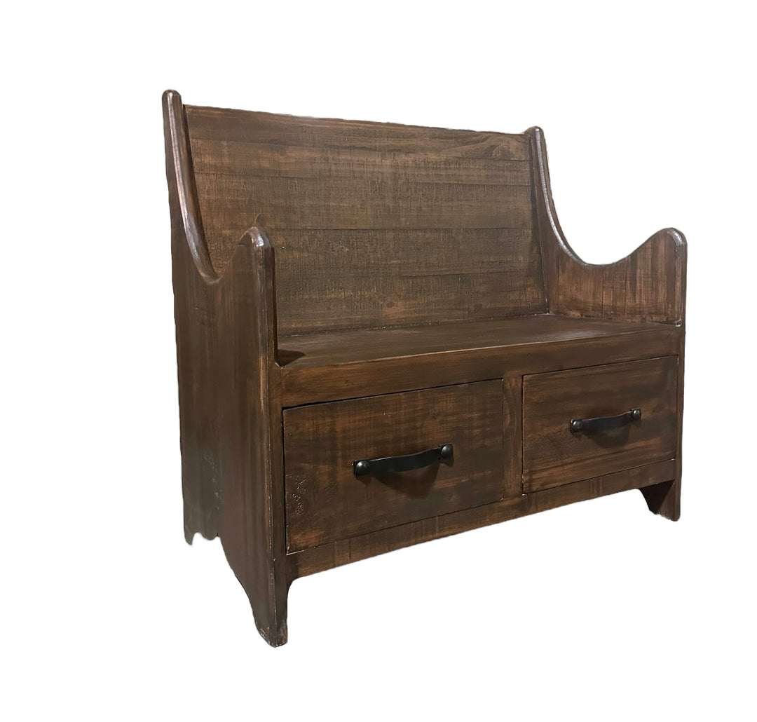 Wade Tobacco Brown Small Church Pew Bench