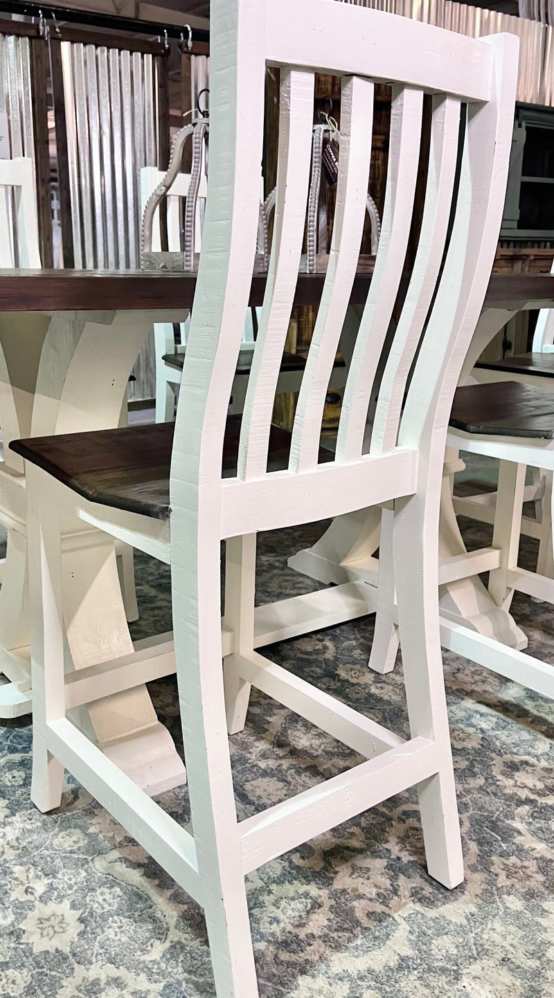 Elliott Herringbone White 7 piece Counter Height Table Set