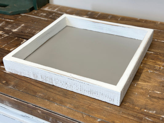 White & Taupe Square Tray