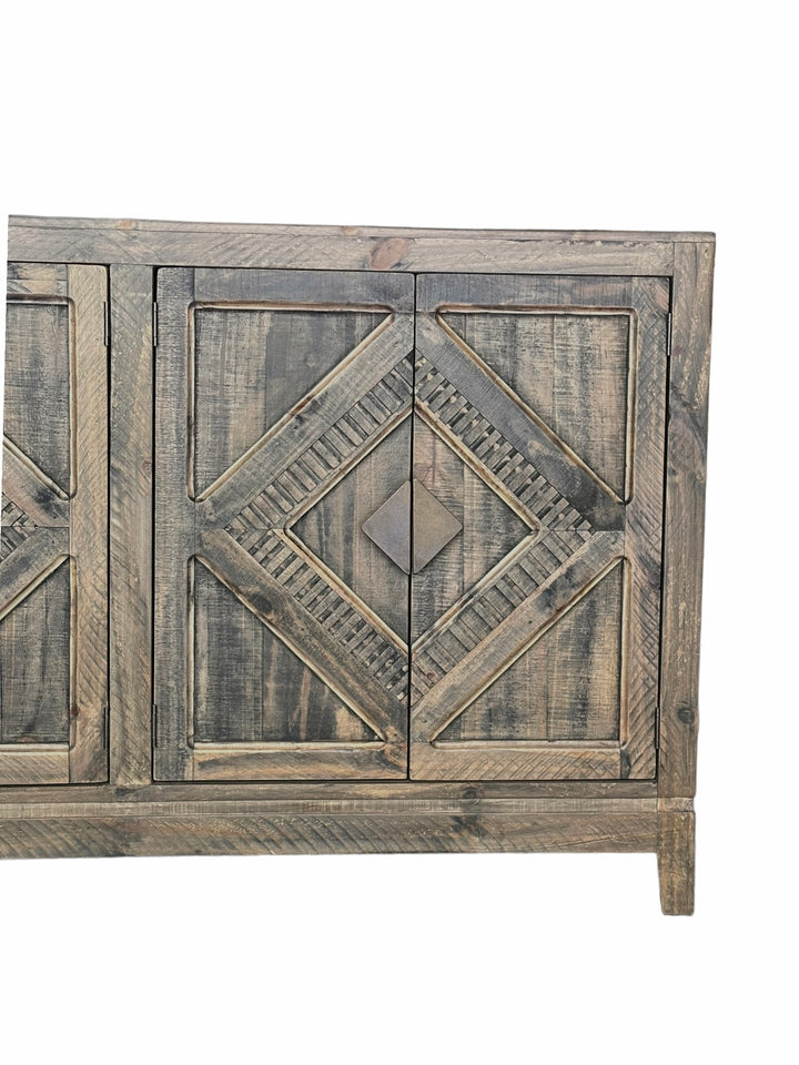 Gisele Weathered Barn Wood Console Cabinet