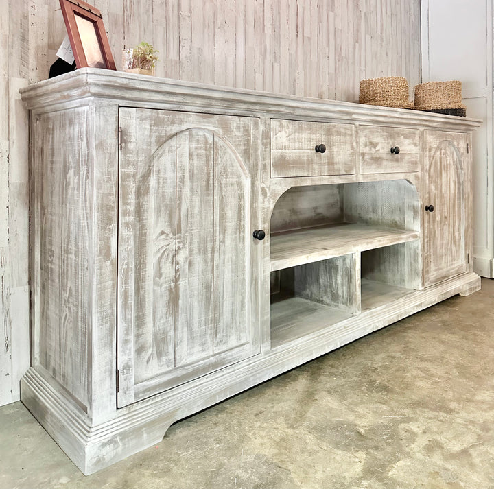 Marcy Weathered Gray TV Stand