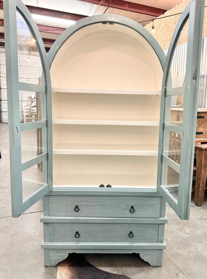 Kelly Ocean Blue Arch Display Cabinet