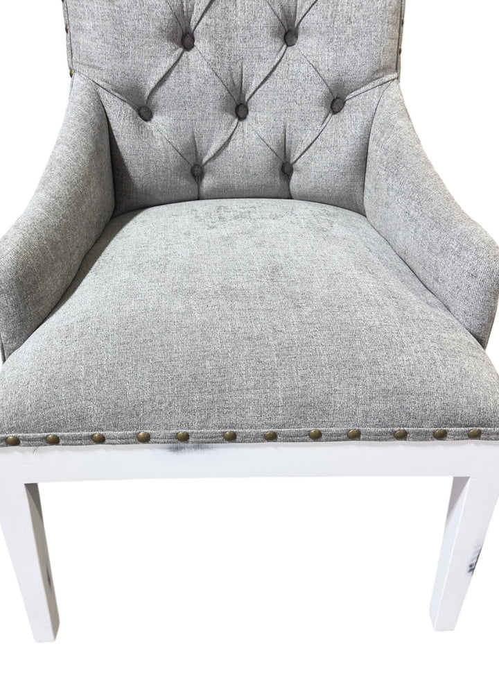 Rita White & Gray Captains Chair