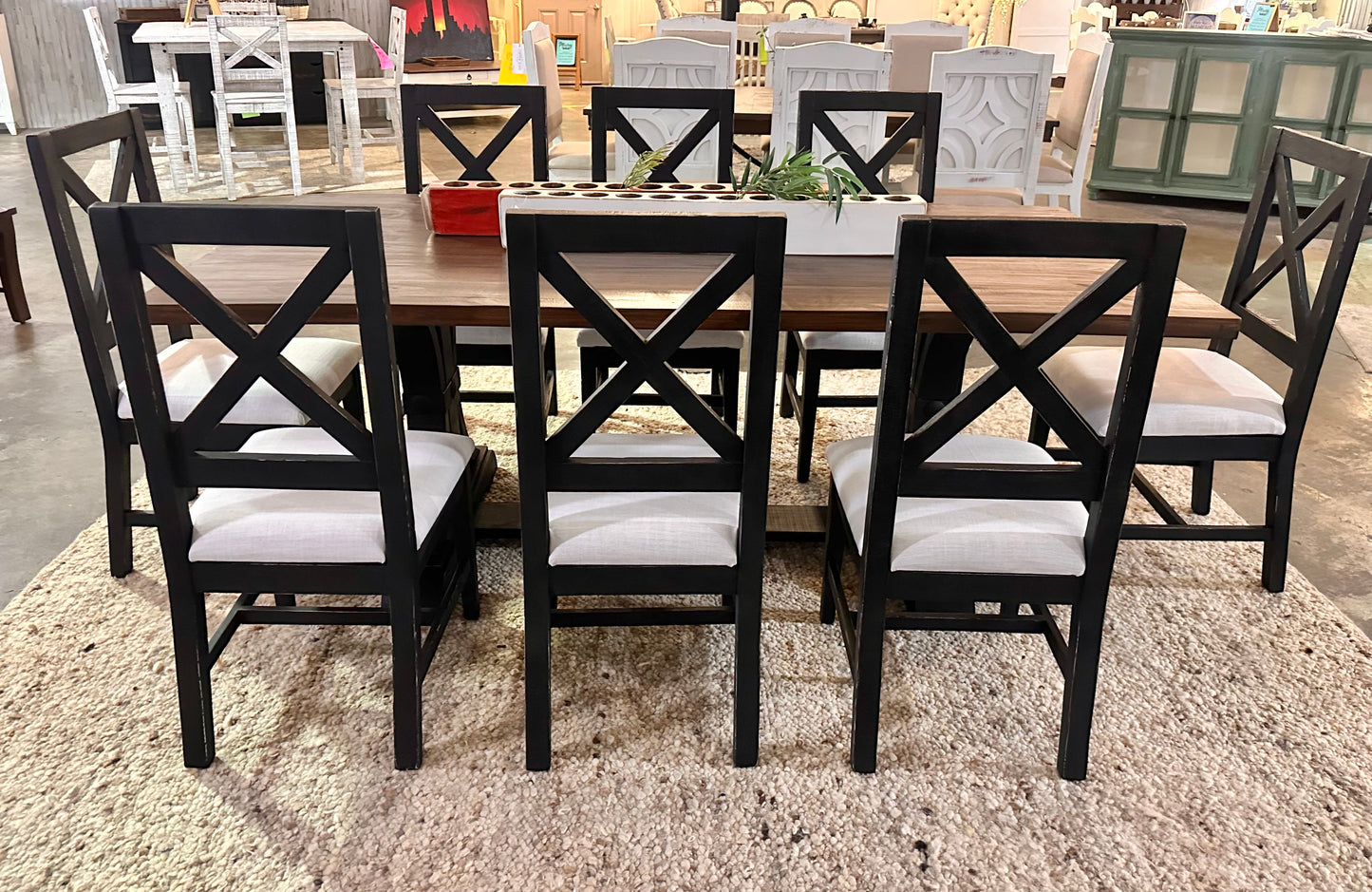 Amelia 9 piece Black Dining Table Set