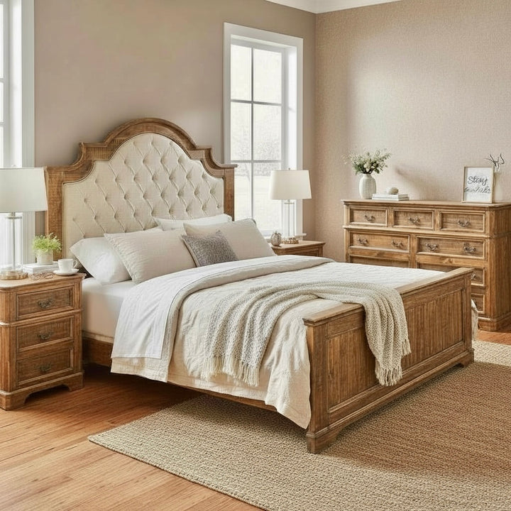 Courtney Rustic Honey Brown King Bedroom Set
