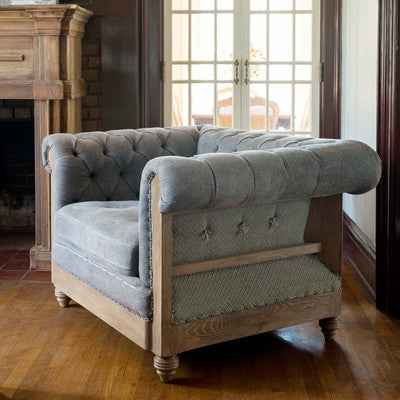 Soho Gray Chesterfield Chair