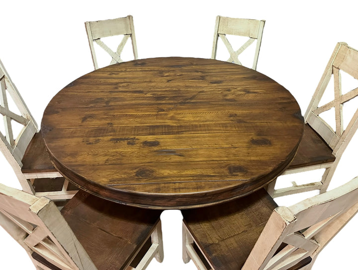 Ethan Cream 7 piece Round Table Set