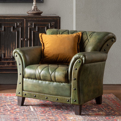 Taylor Green Leather Armchair