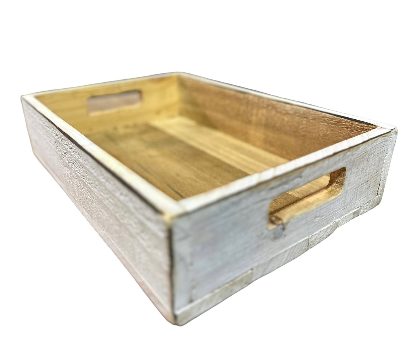 Rectangle White Wood Tray