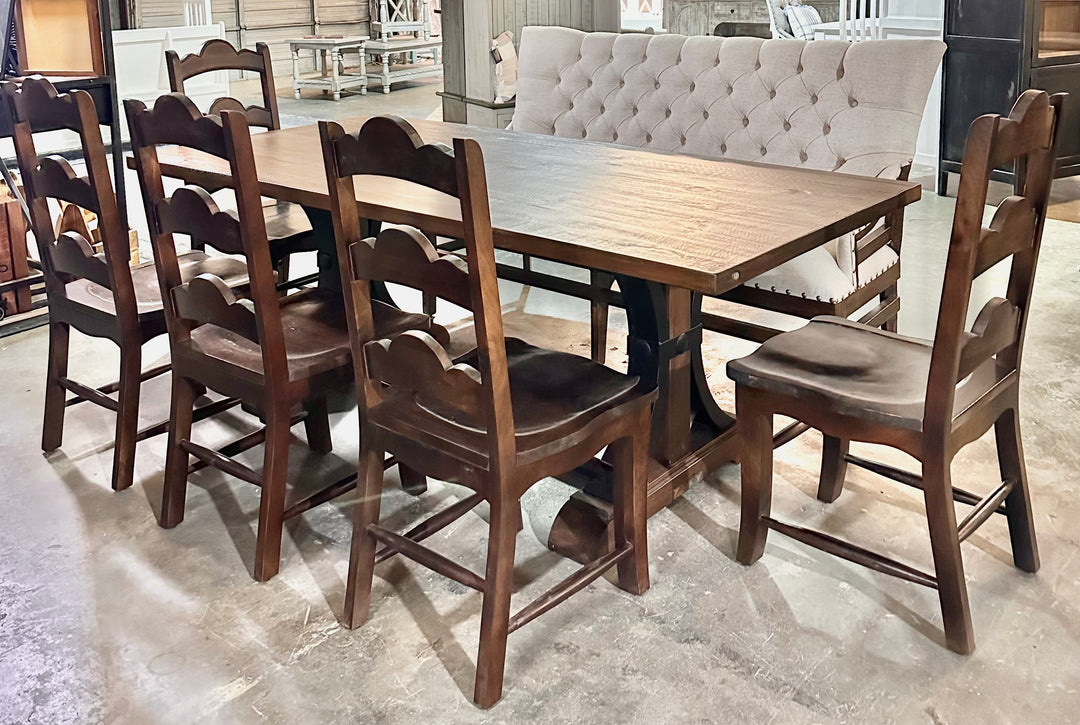 Dexter Tobacco & Linen  7 piece Dining Table Set