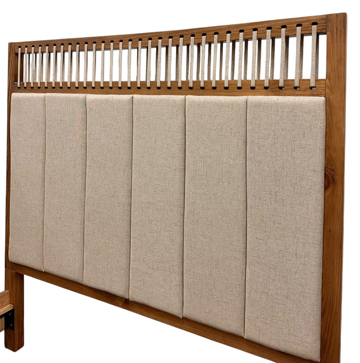 Bernard Upholstered & Wheat Brown Queen Bed