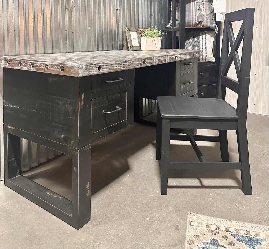 Pittsburgh Black Desk with Chair