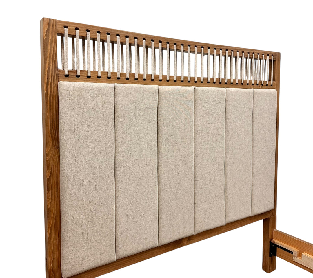 Bernard Upholstered & Wheat Brown Queen Bed