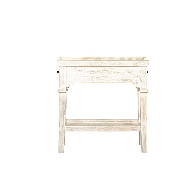 Francis Rectangular Cream washed End Table