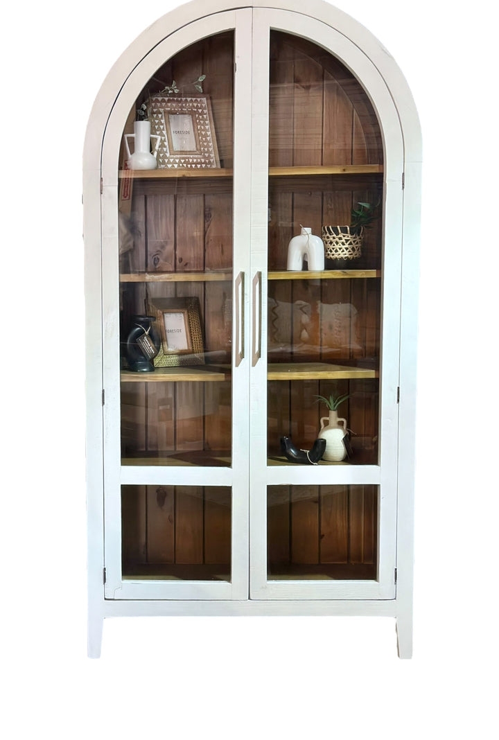 Harmony White Large Arched Cabinet