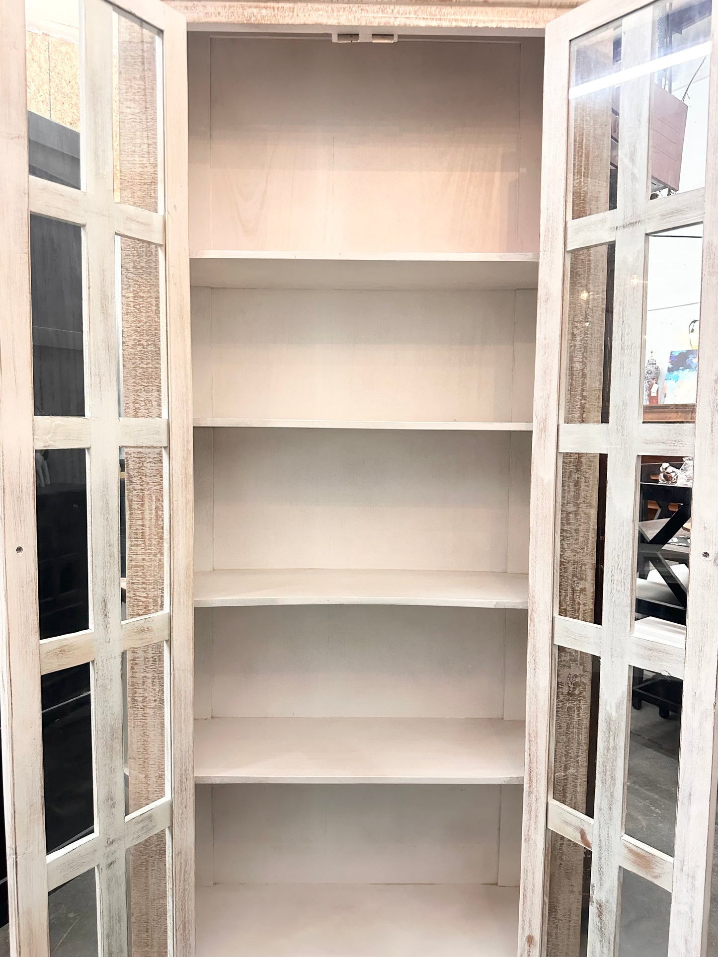 Hampton White Washed Mango Display Cabinet