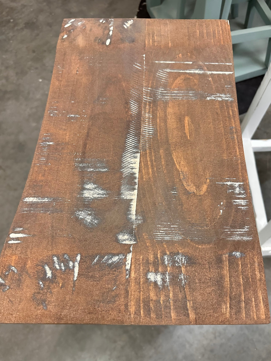 White & Reclaimed Saddle Barstool