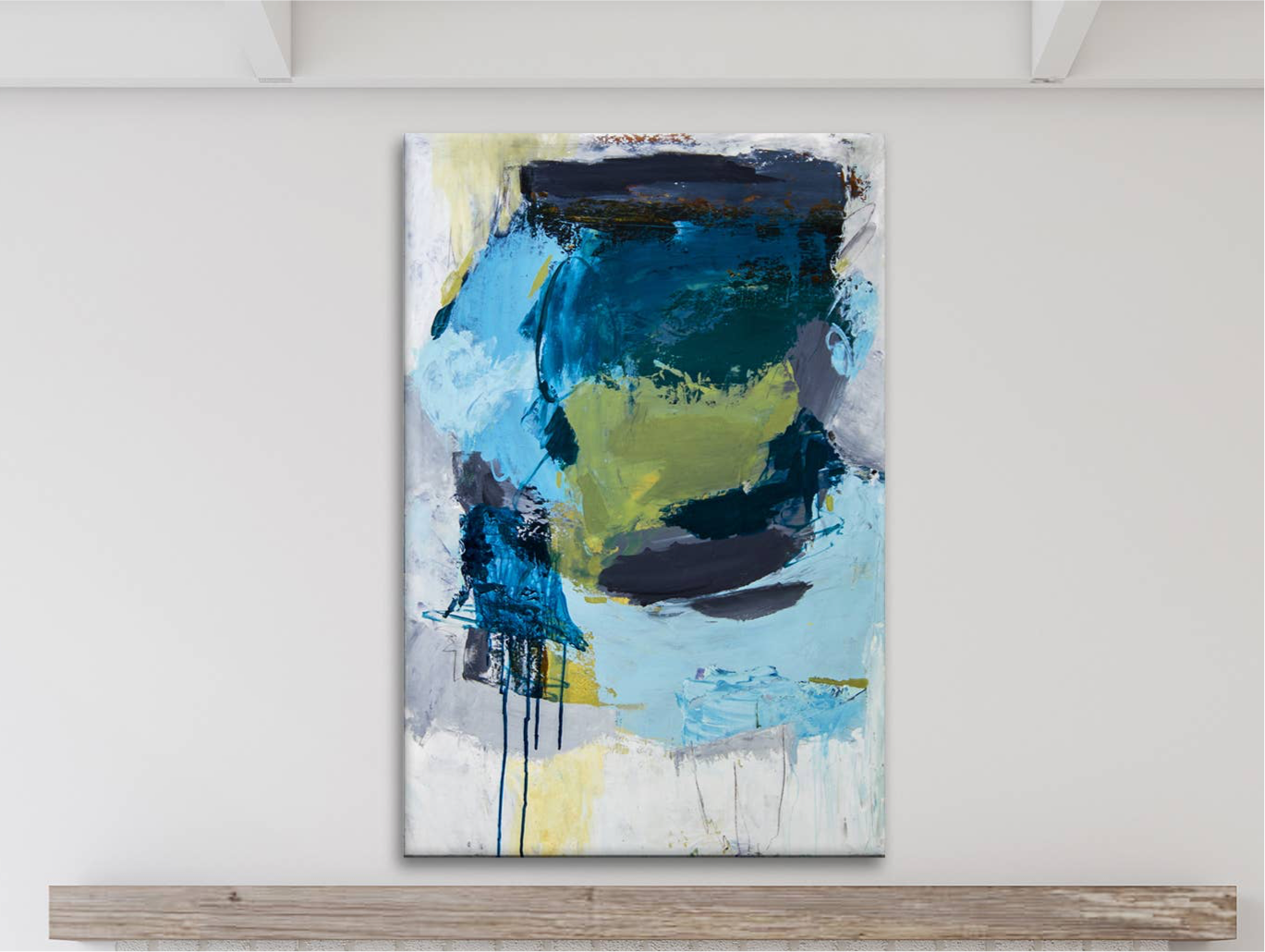 ‘Aqua Stack' Wrapped Canvas Wall Art by Lynn Byrd