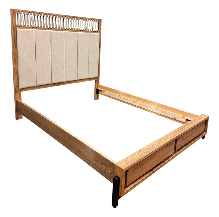 Bernard Upholstered & Wheat Brown Queen Bed