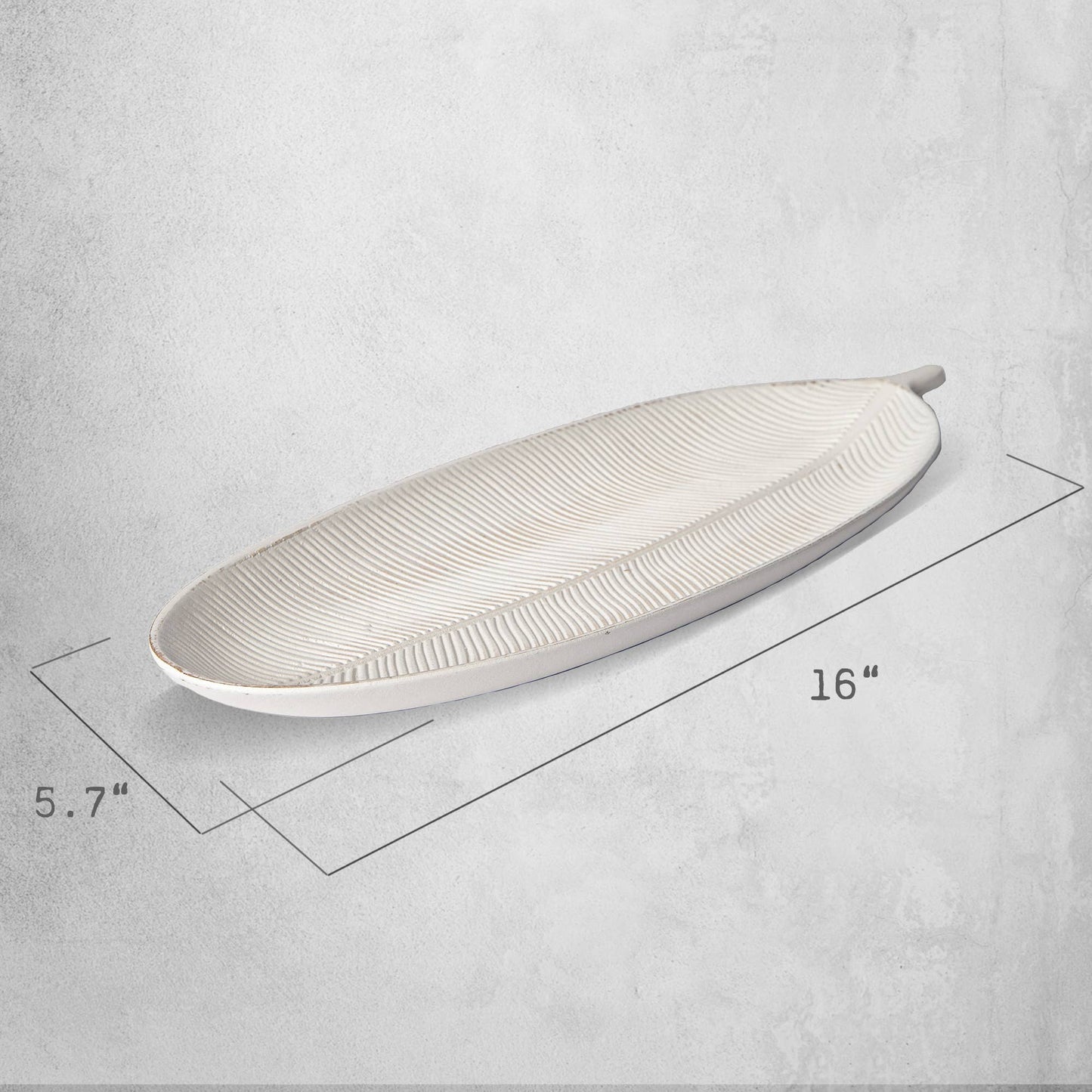 White Long Leaf Wood Tray