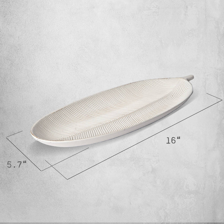 White Long Leaf Wood Tray