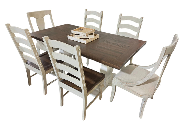 April Stone Washed 7 piece Dining Table Set