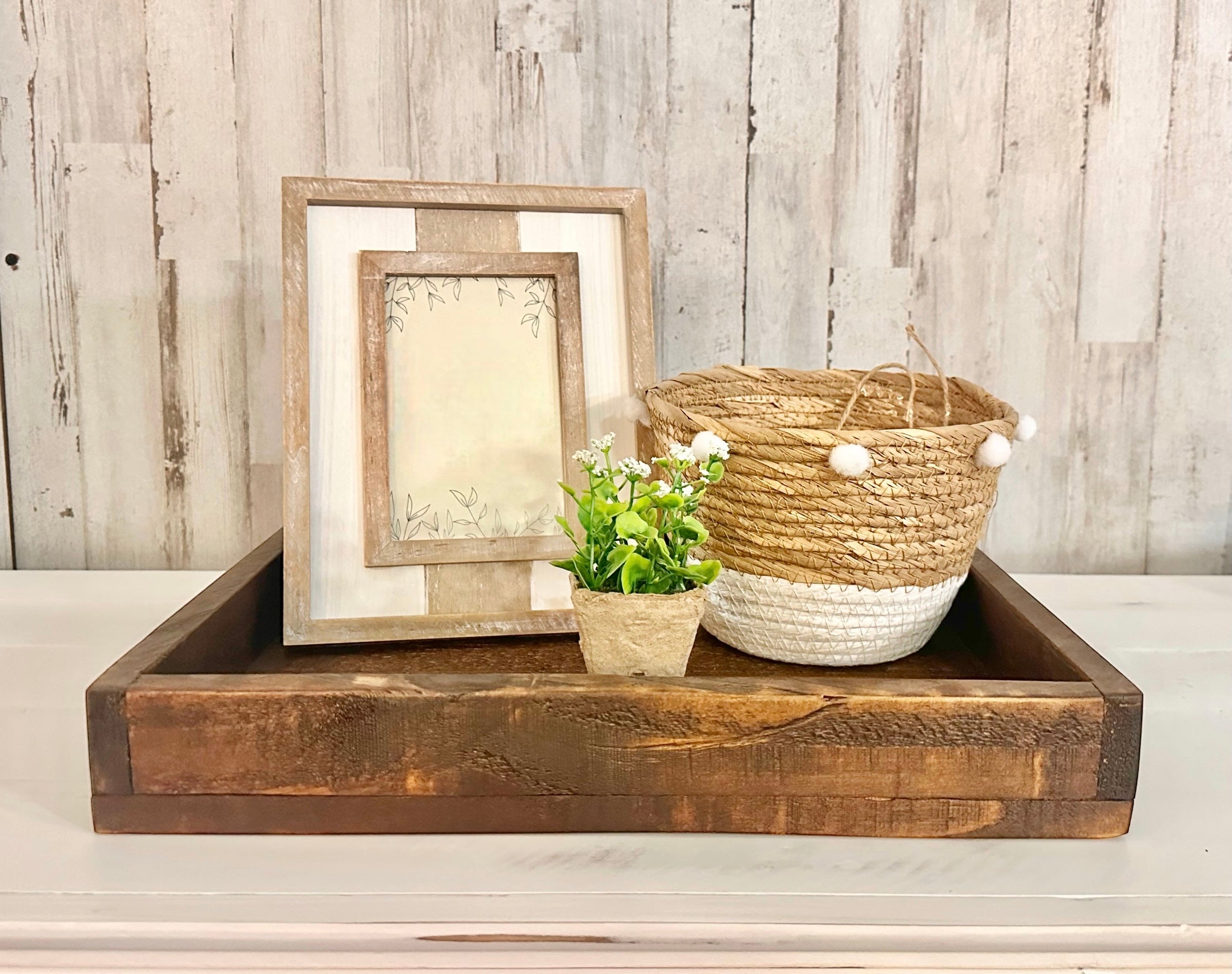 Square Wood Tray Small