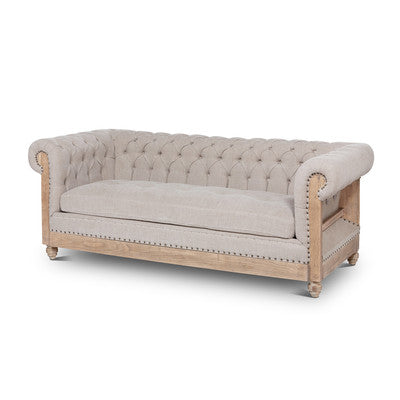 Soho Natural Linen Chesterfield Sofa