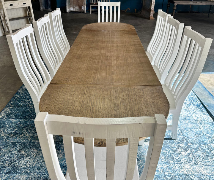 Glenn White & Weathered 9 piece Dining Table set