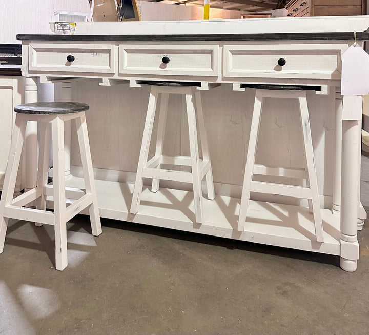 Brighton II White Sofa Table/Island