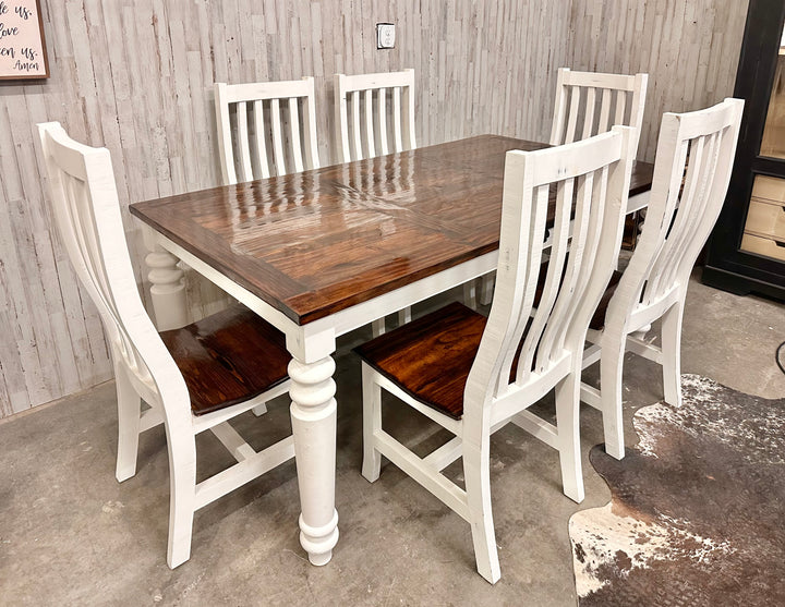 Faye White 7 piece Dining Table Set
