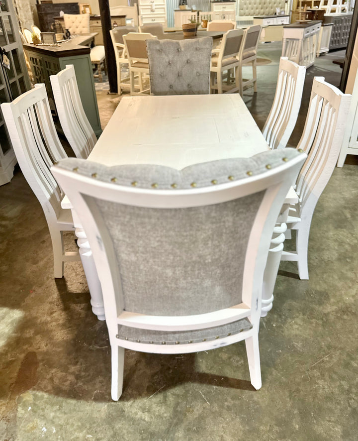 Faye White 7 piece Dining Table Set