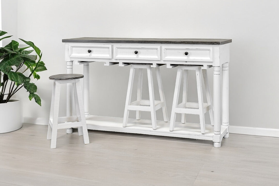 Brighton II White Sofa Table/Island