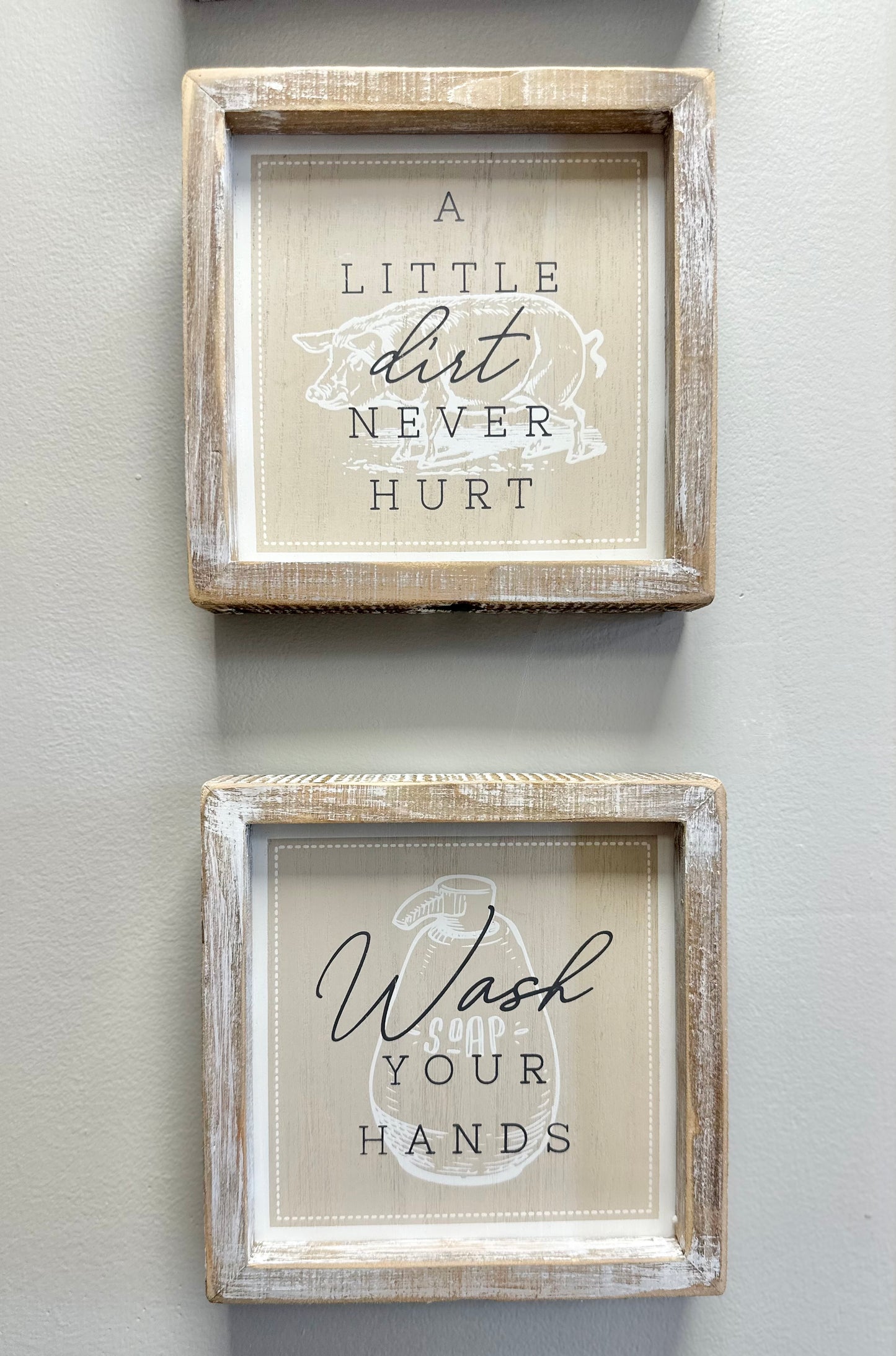Wash Your Hands reversible wood sign
