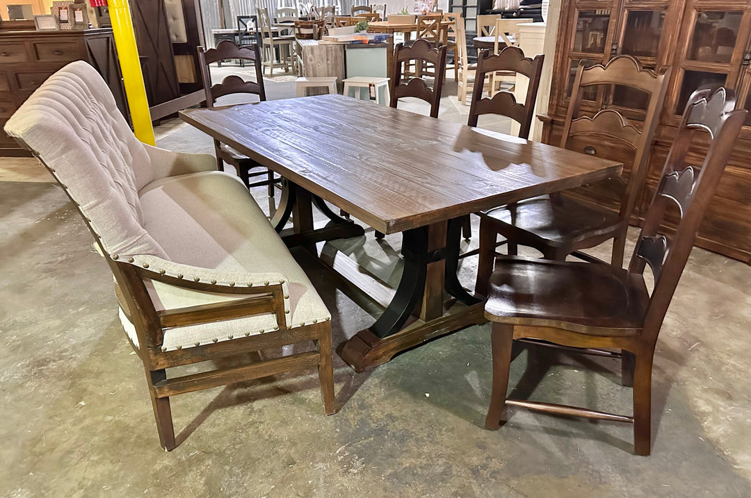 Dexter Tobacco & Linen  7 piece Dining Table Set