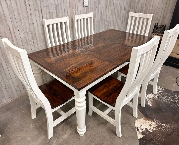 Faye White 7 piece Dining Table Set