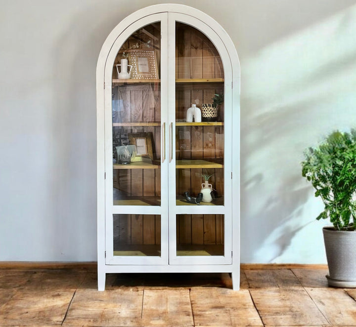 Harmony White Large Arched Cabinet