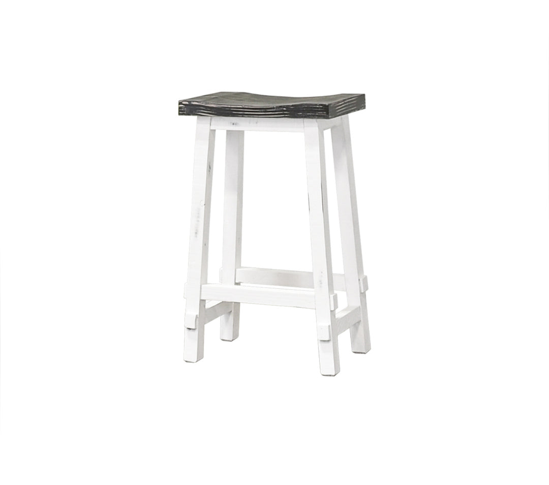 White & Gray Saddle Barstool