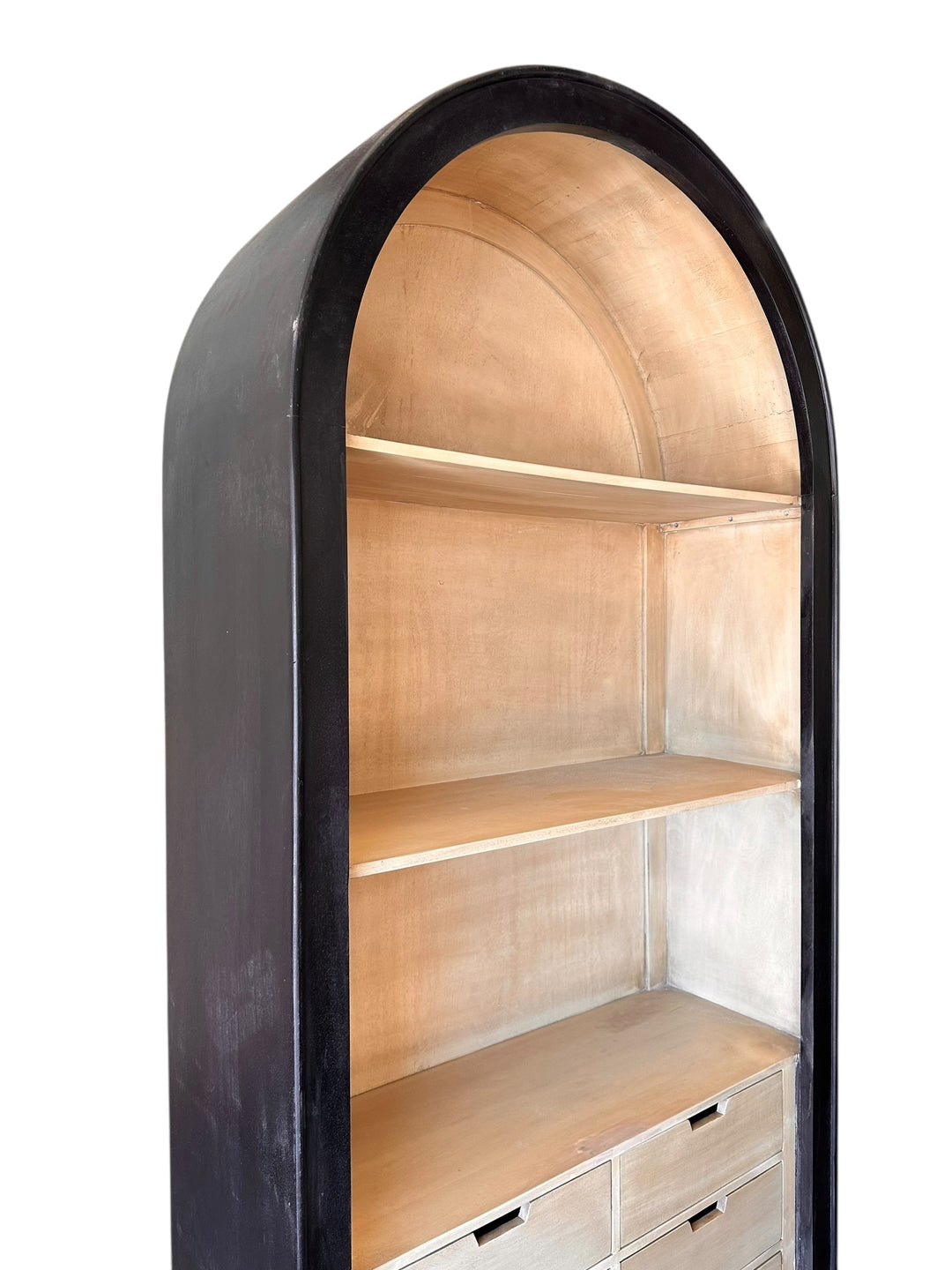 Isabella Black Large Arched Bookcase