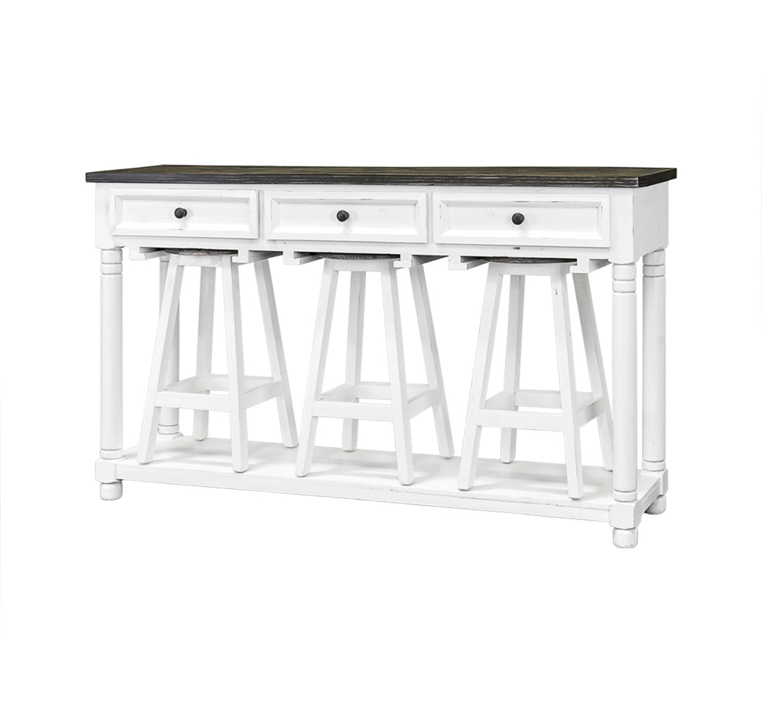 Brighton II White Sofa Table/Island