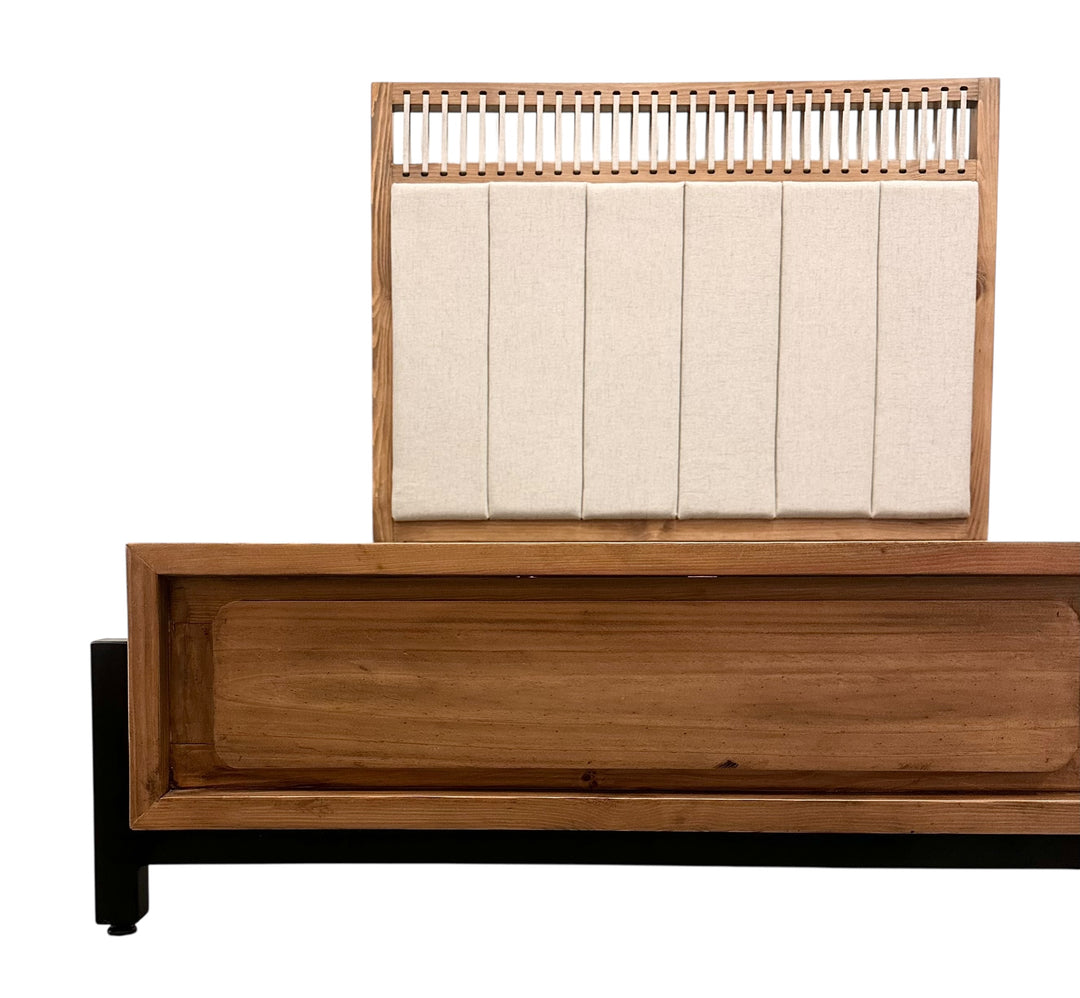 Bernard Upholstered & Wheat Brown Queen Bed