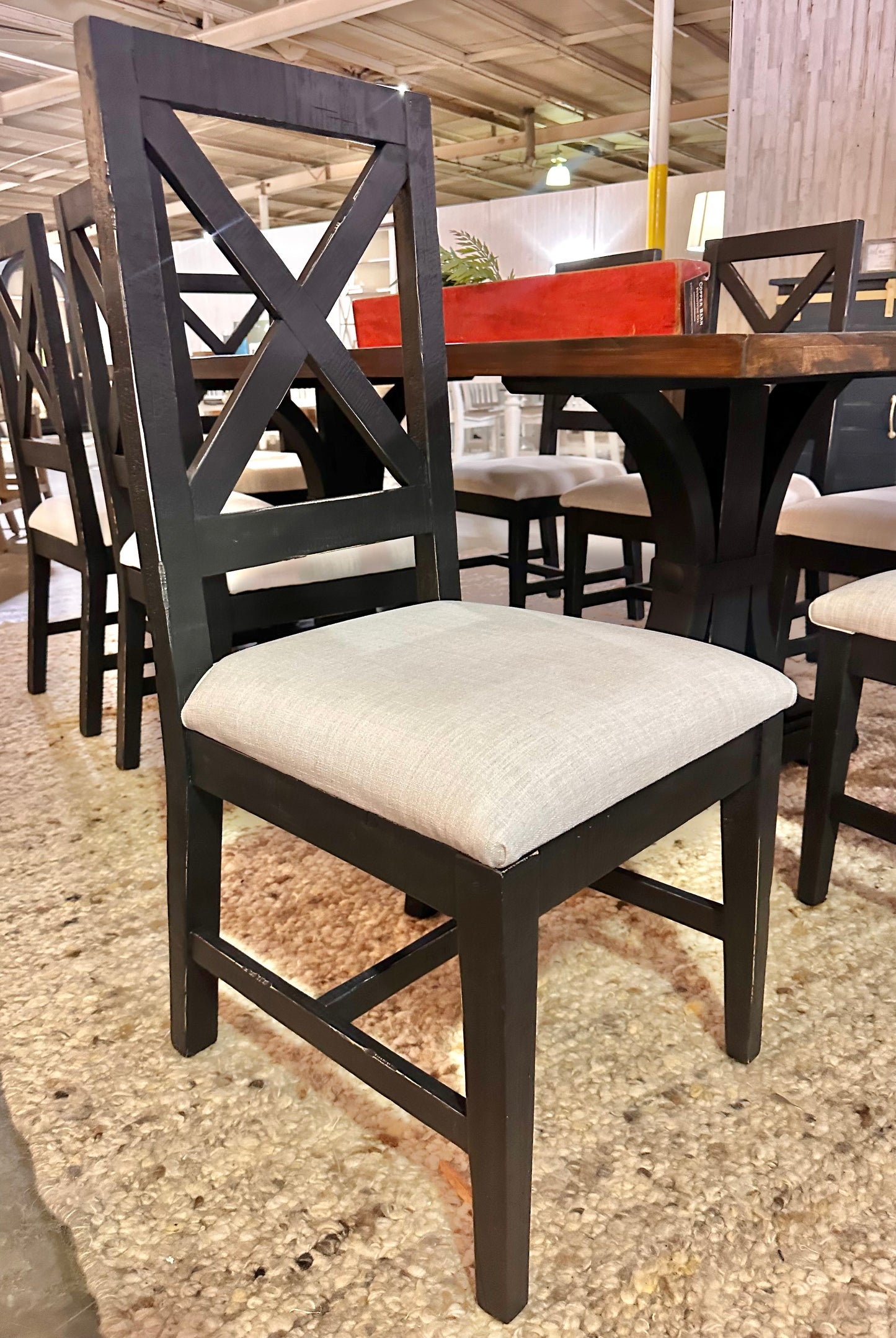 Amelia 9 piece Black Dining Table Set