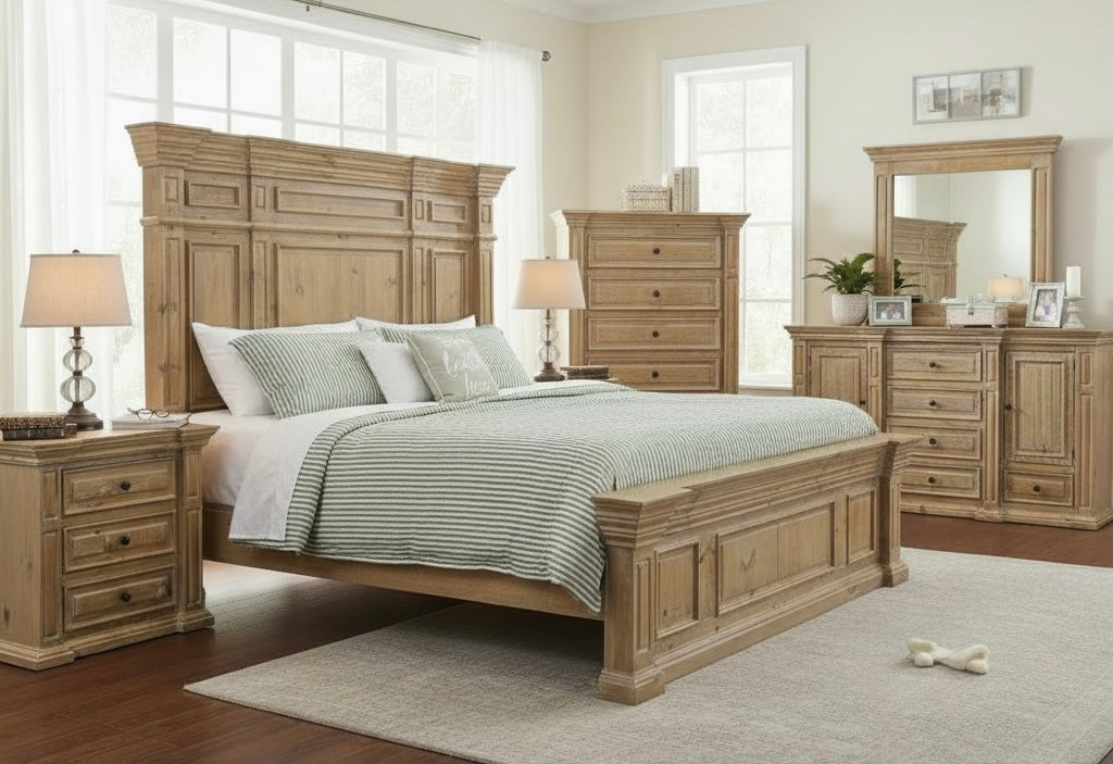 Hart Washed Barn wood Queen Bedroom Set