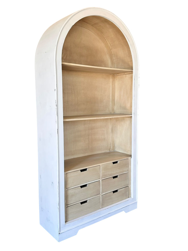 Isabella White Large Arched Bookcase