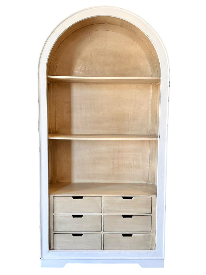 Isabella White Large Arched Bookcase