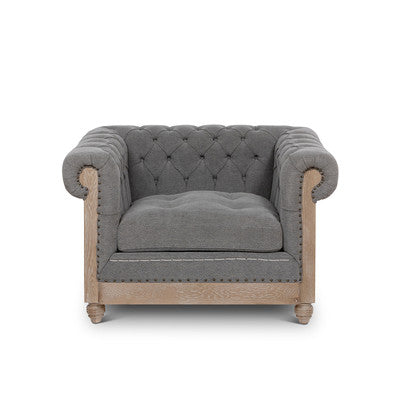 Soho Gray Chesterfield Chair