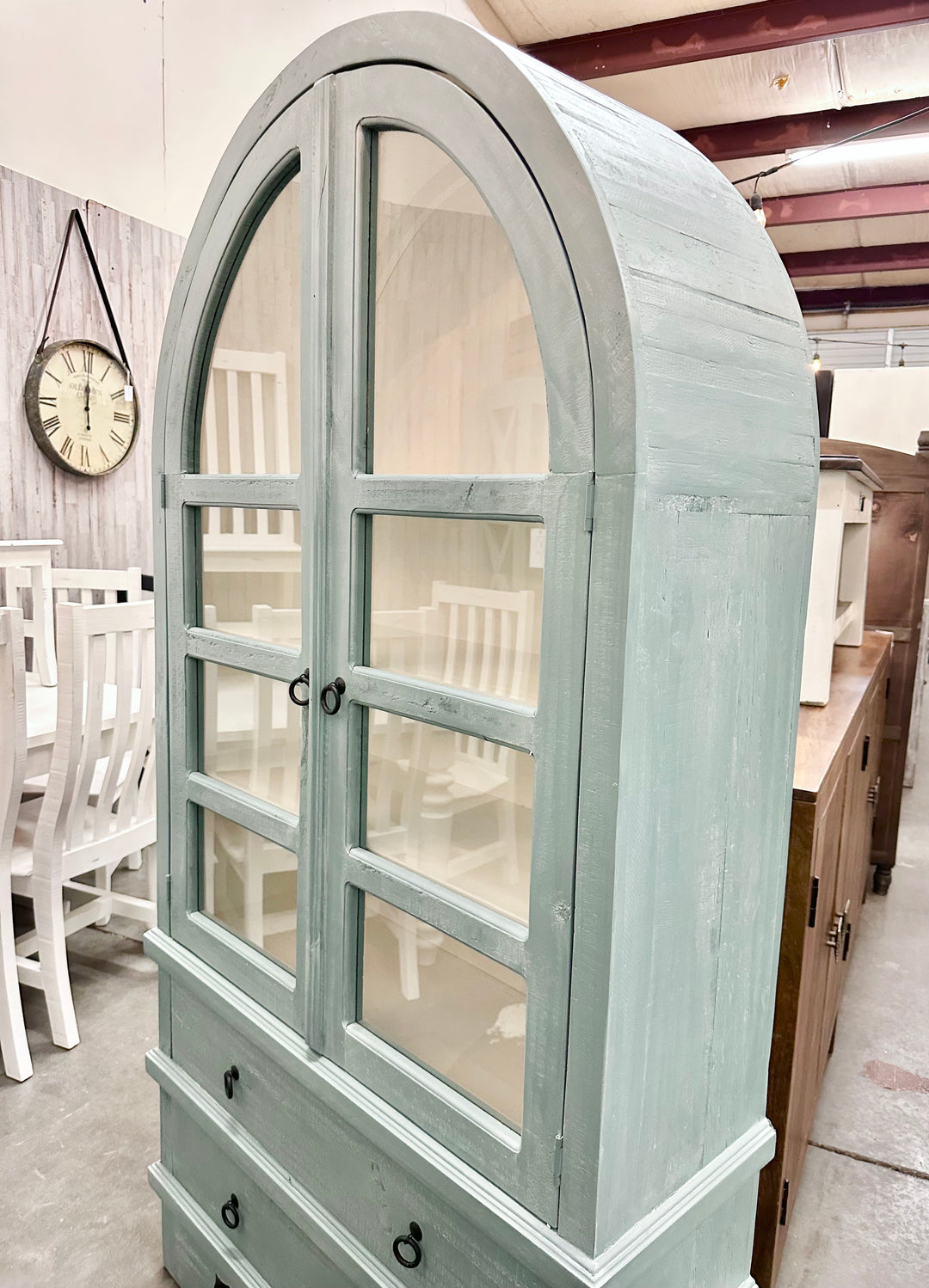Kelly Ocean Blue Arch Display Cabinet