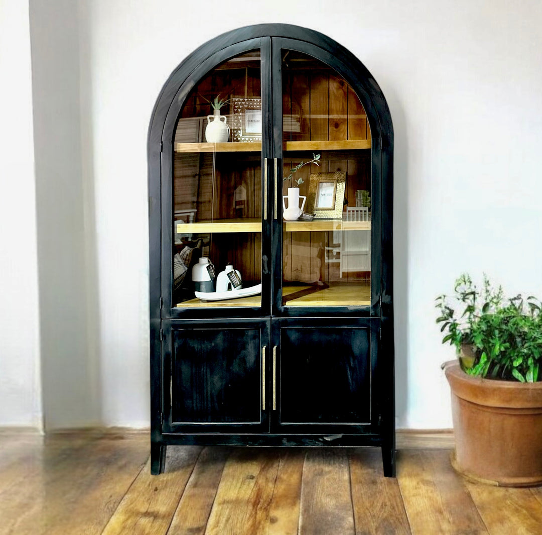 Axel Black Large Arched Cabinet